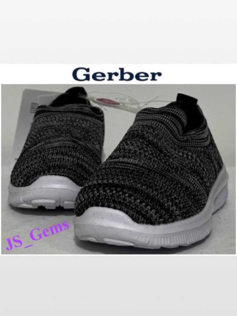 New Gerber Shoes Baby Boy Size 6 Prewalk Grey White Kid Sneakers Slides NWT